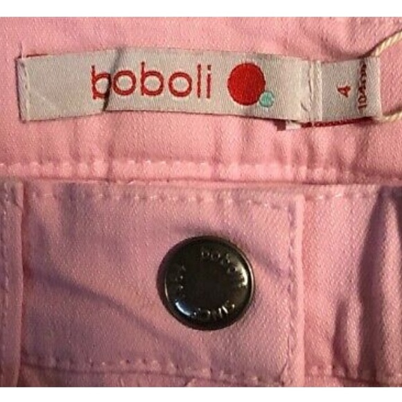 BOBOLI Girls Pink Jeans Sz 4 Stretchy 296018 NWT - Picture 2 of 4